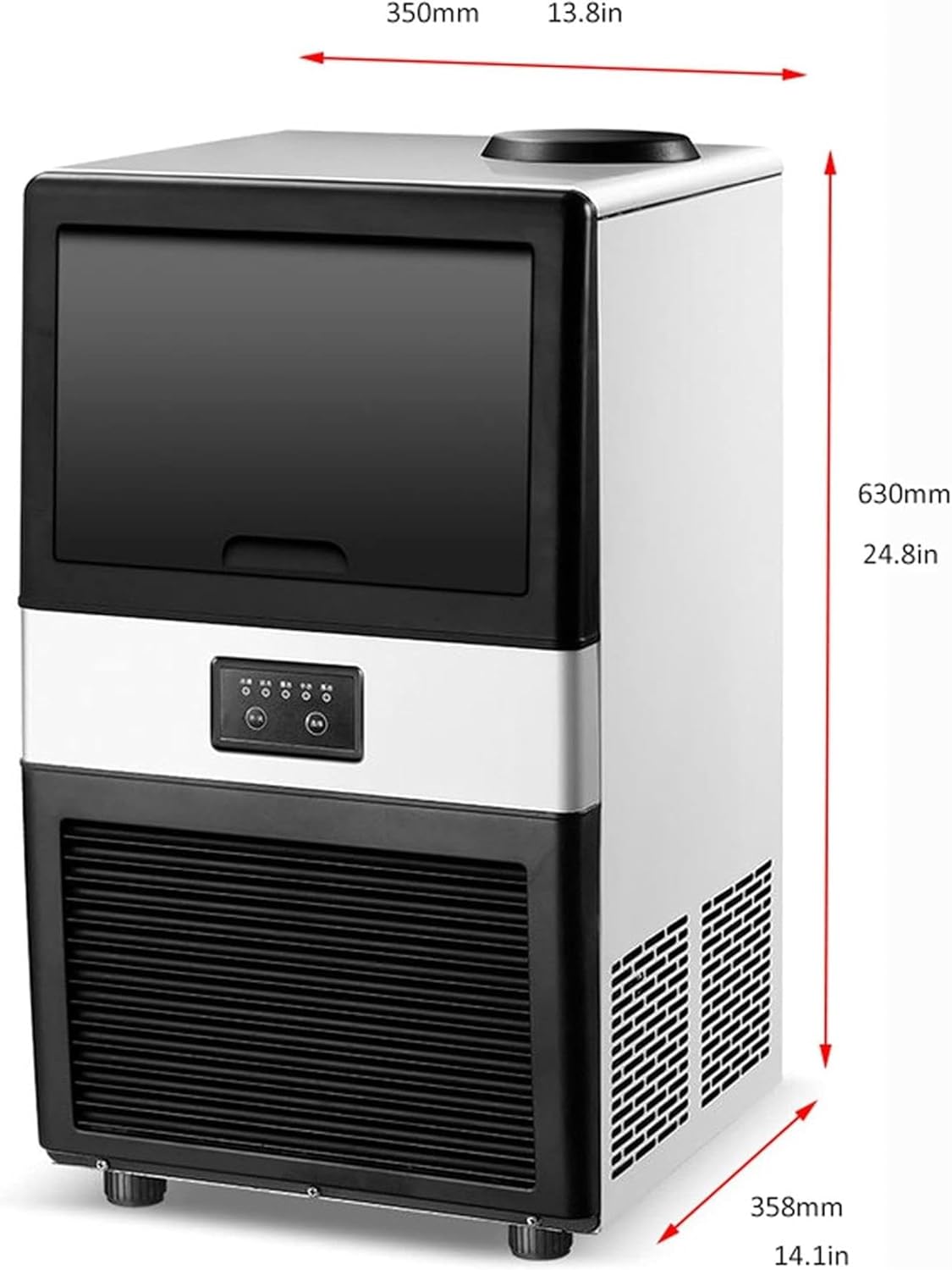 Ice Maker countertop Commercial Stainless Steel Ice Maker Machine Freestanding for Restaurants Offices, Homes and Bars (100LBS, 24Hours) Household/Kitchen/Office/Party/Camping RV Ice Make - Image 2